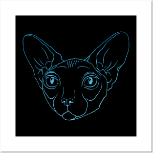 Mr. Blue sphynx cat Posters and Art